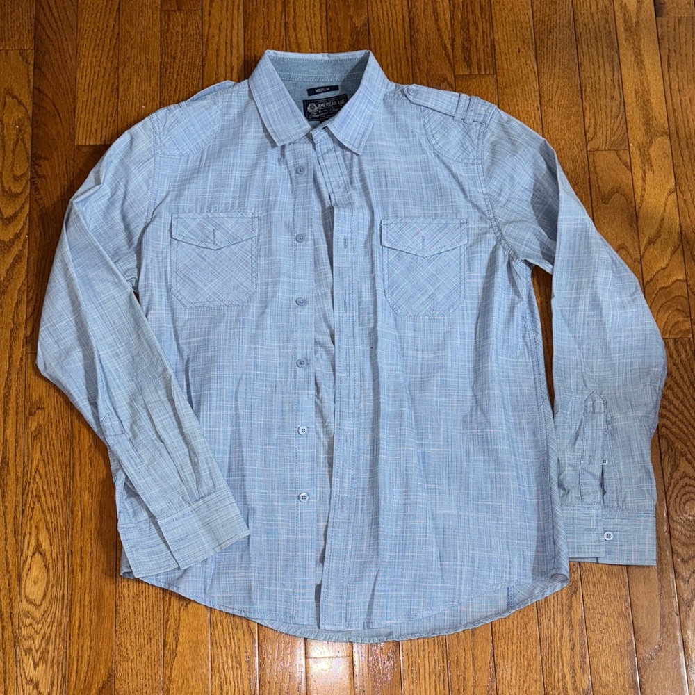 American Rag Light Blue Checkered Casual Shirt